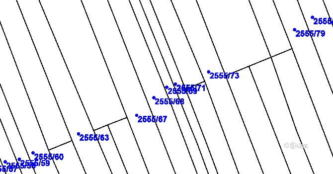 Parcela st. 2555/69 v KÚ Kojetín, Katastrální mapa