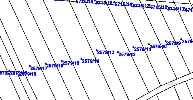 Parcela st. 2579/13 v KÚ Kojetín, Katastrální mapa