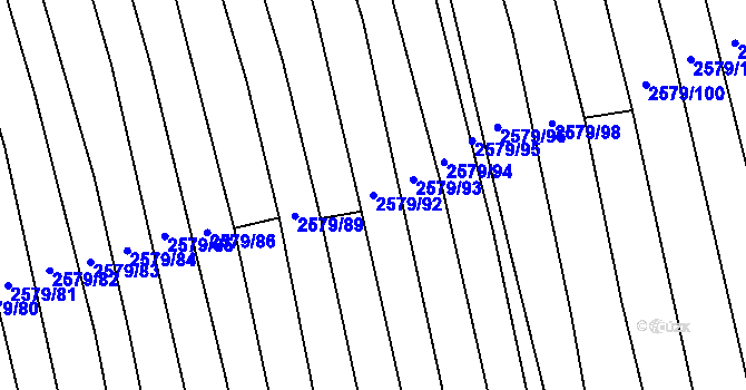 Parcela st. 2579/92 v KÚ Kojetín, Katastrální mapa