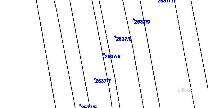 Parcela st. 2637/6 v KÚ Kojetín, Katastrální mapa