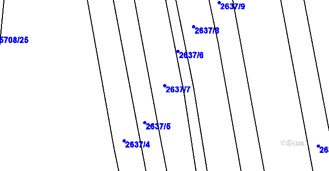 Parcela st. 2637/7 v KÚ Kojetín, Katastrální mapa