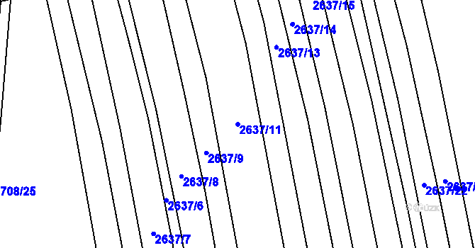 Parcela st. 2637/11 v KÚ Kojetín, Katastrální mapa