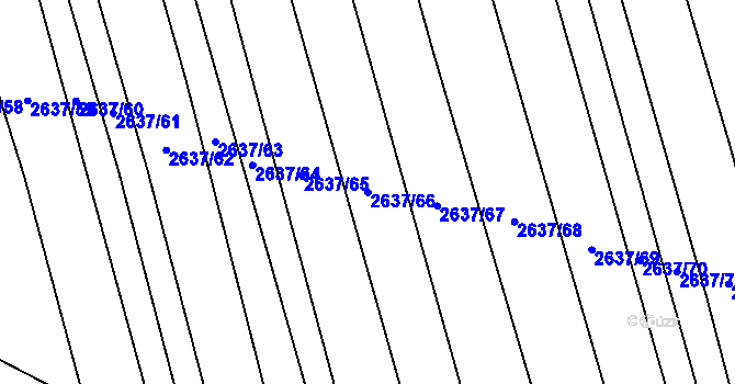Parcela st. 2637/66 v KÚ Kojetín, Katastrální mapa