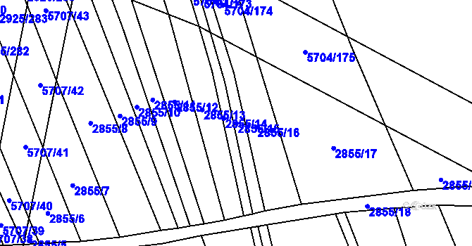 Parcela st. 2855/15 v KÚ Kojetín, Katastrální mapa
