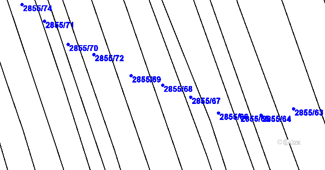 Parcela st. 2855/68 v KÚ Kojetín, Katastrální mapa