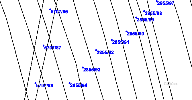 Parcela st. 2855/92 v KÚ Kojetín, Katastrální mapa