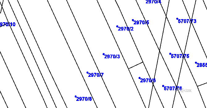 Parcela st. 2970/3 v KÚ Kojetín, Katastrální mapa