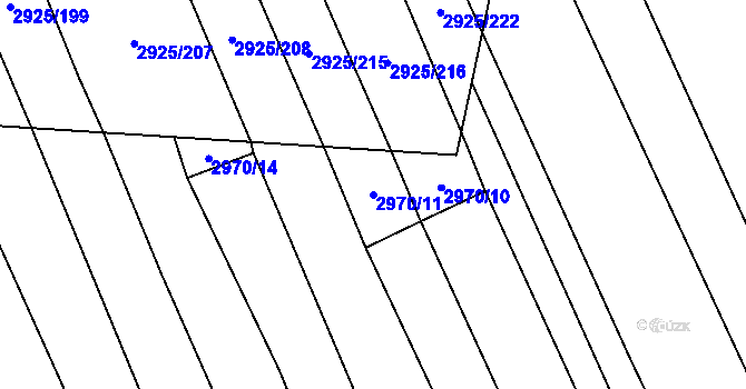 Parcela st. 2970/11 v KÚ Kojetín, Katastrální mapa