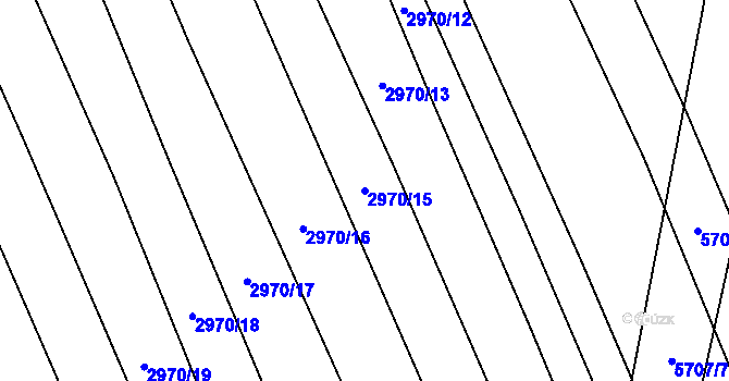 Parcela st. 2970/15 v KÚ Kojetín, Katastrální mapa