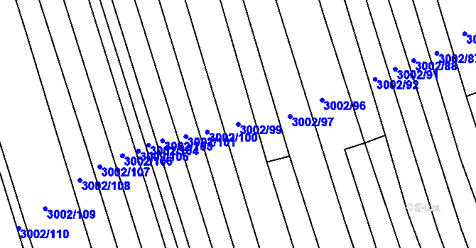 Parcela st. 3002/99 v KÚ Kojetín, Katastrální mapa