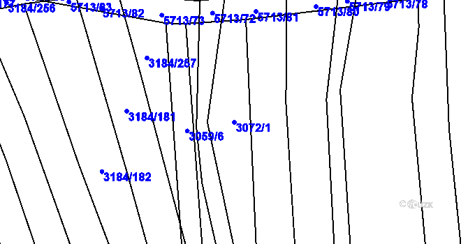 Parcela st. 3072/1 v KÚ Kojetín, Katastrální mapa
