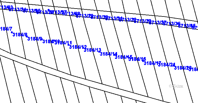 Parcela st. 3184/14 v KÚ Kojetín, Katastrální mapa