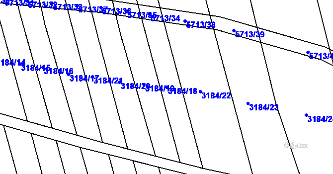 Parcela st. 3184/18 v KÚ Kojetín, Katastrální mapa