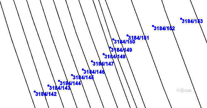 Parcela st. 3184/148 v KÚ Kojetín, Katastrální mapa