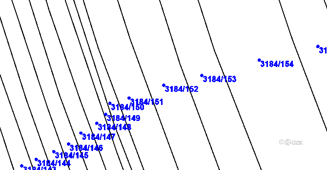 Parcela st. 3184/152 v KÚ Kojetín, Katastrální mapa