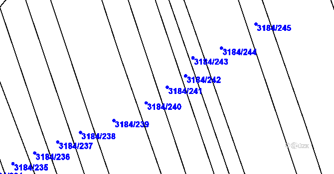 Parcela st. 3184/241 v KÚ Kojetín, Katastrální mapa