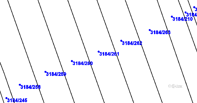 Parcela st. 3184/261 v KÚ Kojetín, Katastrální mapa