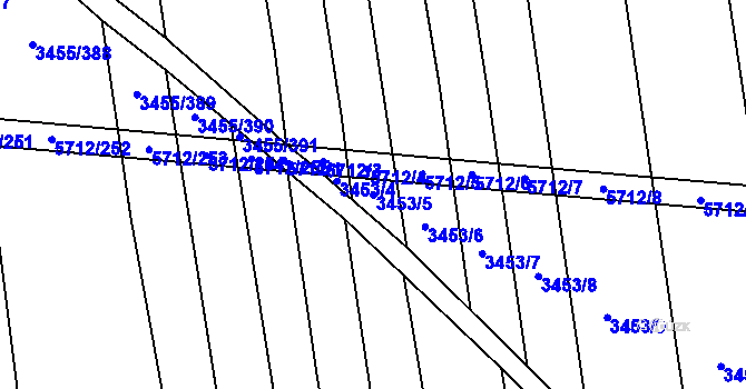 Parcela st. 3453/5 v KÚ Kojetín, Katastrální mapa