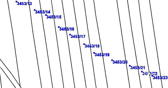 Parcela st. 3453/18 v KÚ Kojetín, Katastrální mapa
