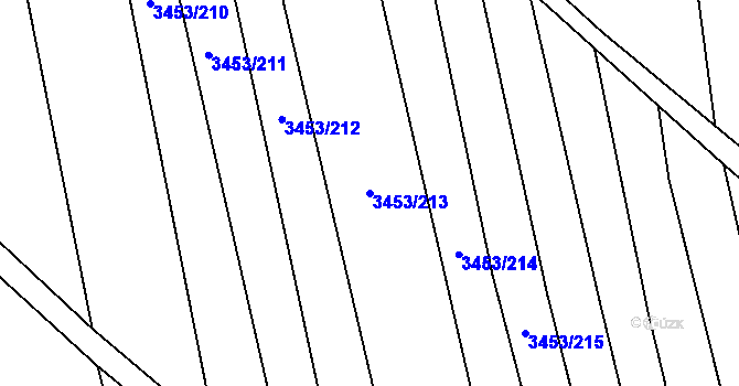 Parcela st. 3453/213 v KÚ Kojetín, Katastrální mapa