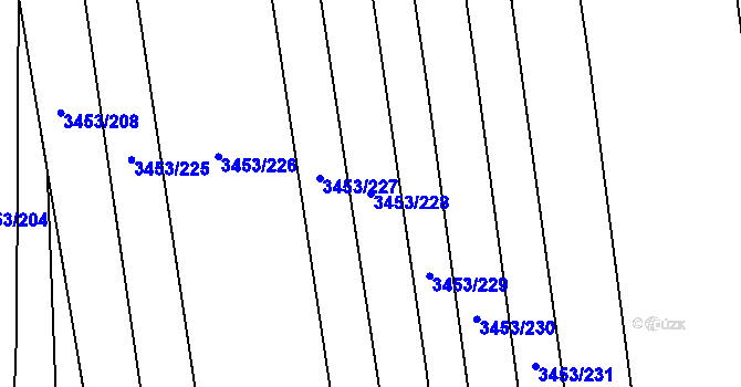 Parcela st. 3453/228 v KÚ Kojetín, Katastrální mapa