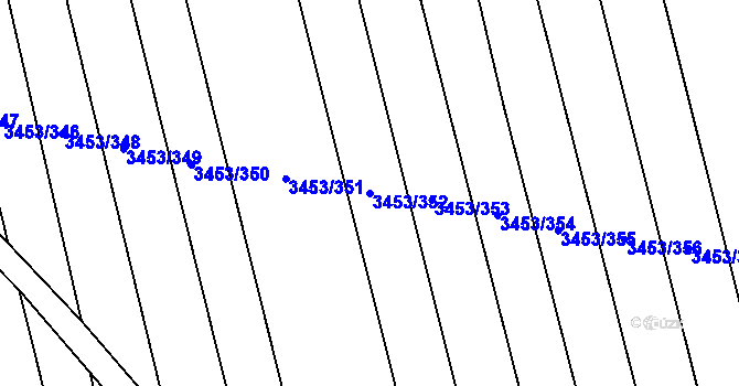 Parcela st. 3453/352 v KÚ Kojetín, Katastrální mapa