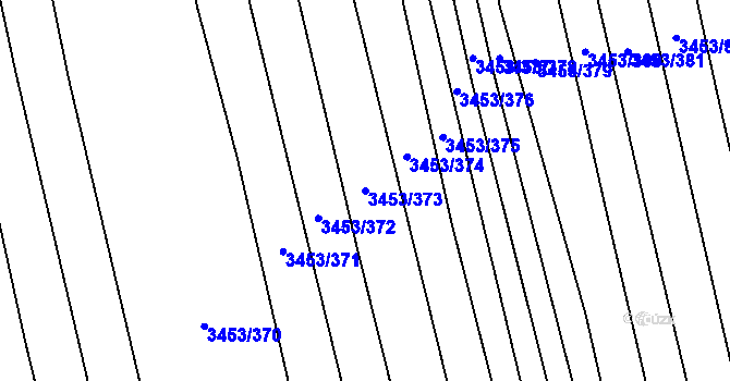 Parcela st. 3453/373 v KÚ Kojetín, Katastrální mapa