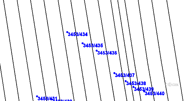 Parcela st. 3453/436 v KÚ Kojetín, Katastrální mapa
