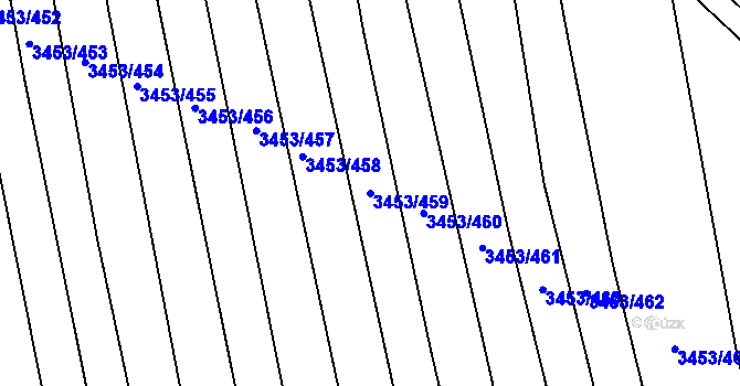 Parcela st. 3453/459 v KÚ Kojetín, Katastrální mapa