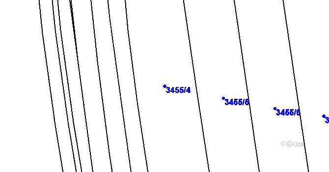 Parcela st. 3455/4 v KÚ Kojetín, Katastrální mapa