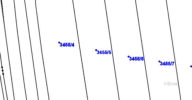 Parcela st. 3455/5 v KÚ Kojetín, Katastrální mapa