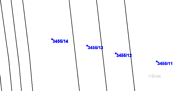 Parcela st. 3455/13 v KÚ Kojetín, Katastrální mapa