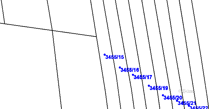 Parcela st. 3455/15 v KÚ Kojetín, Katastrální mapa