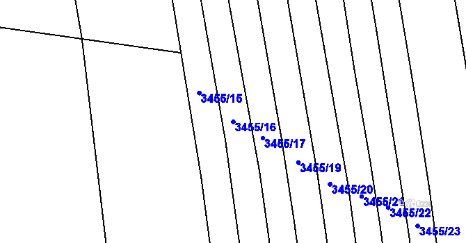 Parcela st. 3455/16 v KÚ Kojetín, Katastrální mapa