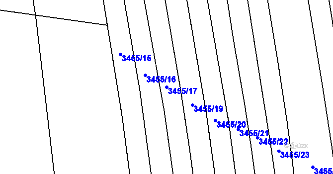 Parcela st. 3455/17 v KÚ Kojetín, Katastrální mapa