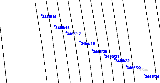 Parcela st. 3455/19 v KÚ Kojetín, Katastrální mapa