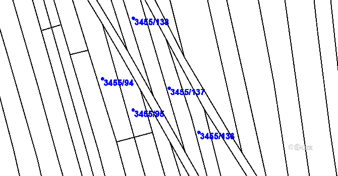 Parcela st. 3455/137 v KÚ Kojetín, Katastrální mapa