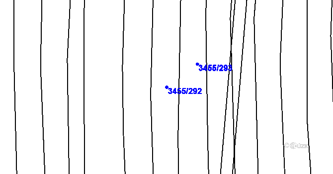 Parcela st. 3455/292 v KÚ Kojetín, Katastrální mapa