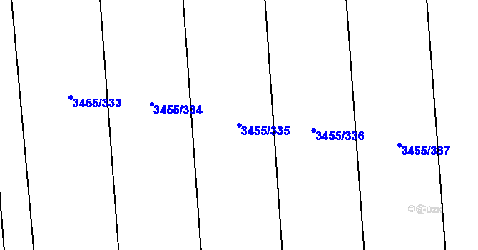 Parcela st. 3455/335 v KÚ Kojetín, Katastrální mapa