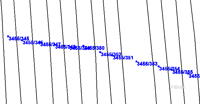 Parcela st. 3455/352 v KÚ Kojetín, Katastrální mapa