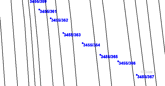 Parcela st. 3455/364 v KÚ Kojetín, Katastrální mapa