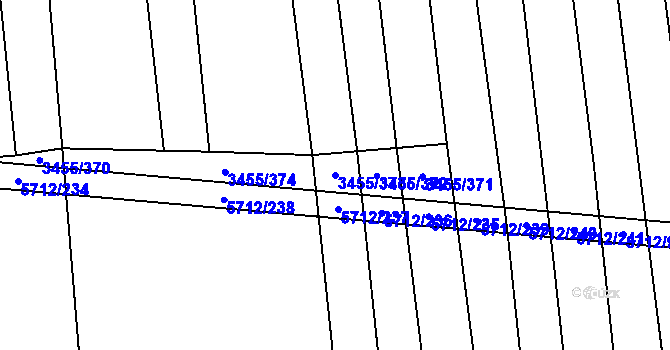 Parcela st. 3455/373 v KÚ Kojetín, Katastrální mapa