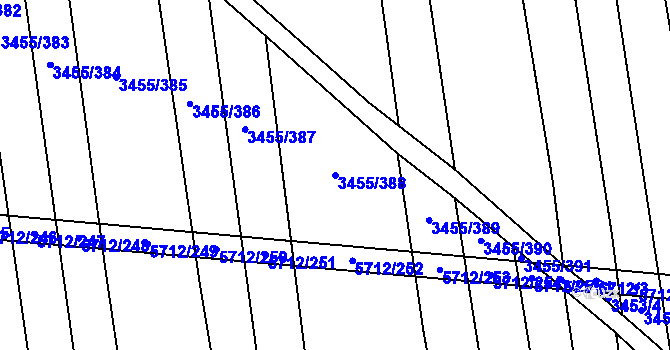 Parcela st. 3455/388 v KÚ Kojetín, Katastrální mapa