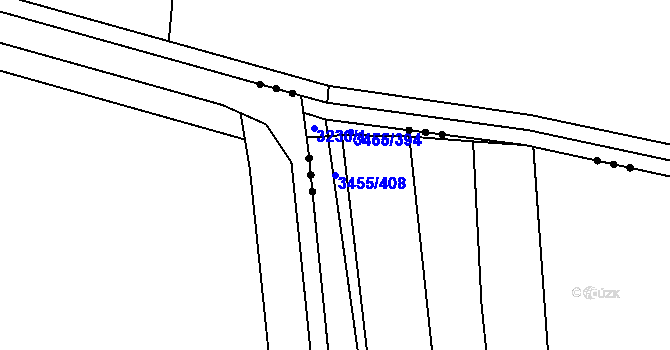 Parcela st. 3455/408 v KÚ Kojetín, Katastrální mapa