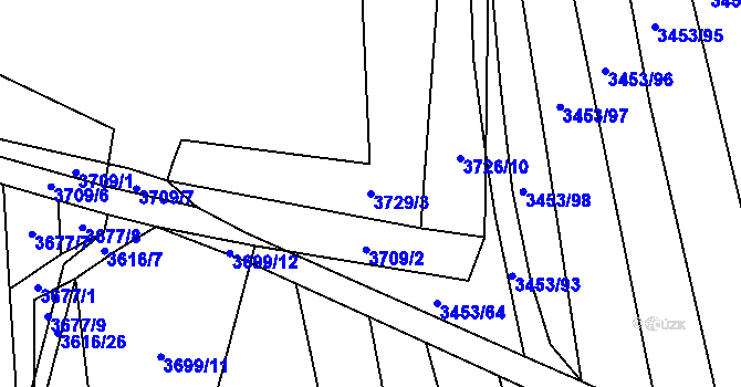 Parcela st. 3729/3 v KÚ Kojetín, Katastrální mapa