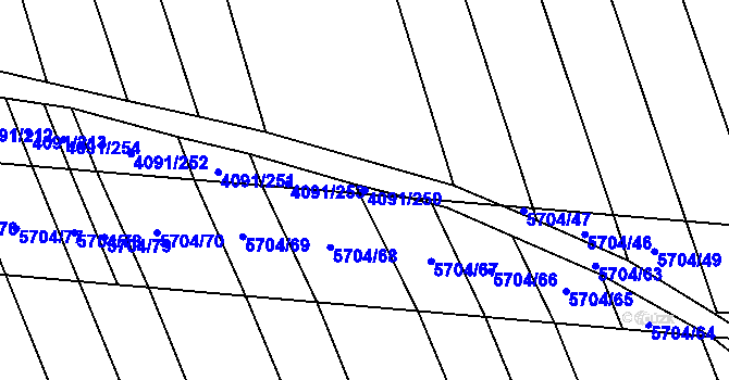 Parcela st. 4091/250 v KÚ Kojetín, Katastrální mapa