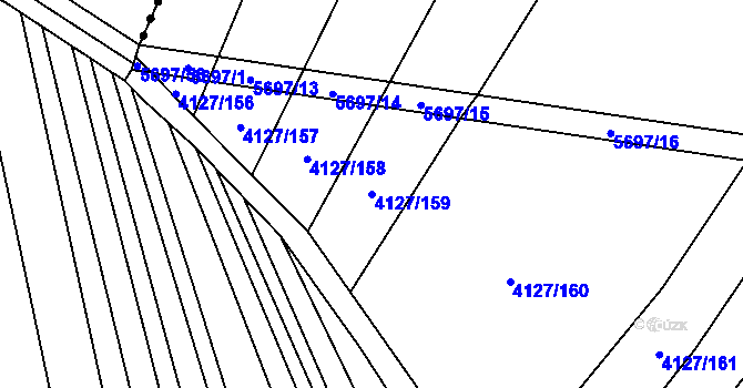 Parcela st. 4127/159 v KÚ Kojetín, Katastrální mapa