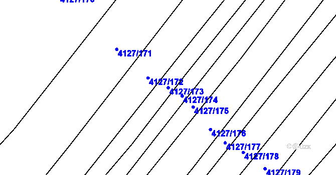 Parcela st. 4127/173 v KÚ Kojetín, Katastrální mapa