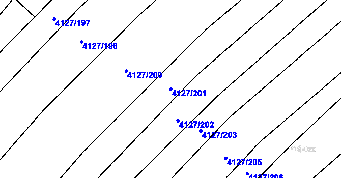 Parcela st. 4127/201 v KÚ Kojetín, Katastrální mapa