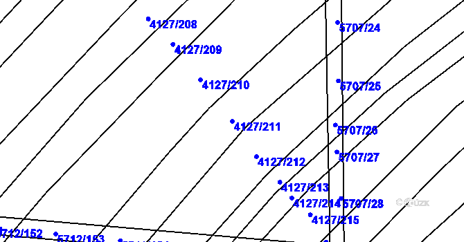 Parcela st. 4127/211 v KÚ Kojetín, Katastrální mapa